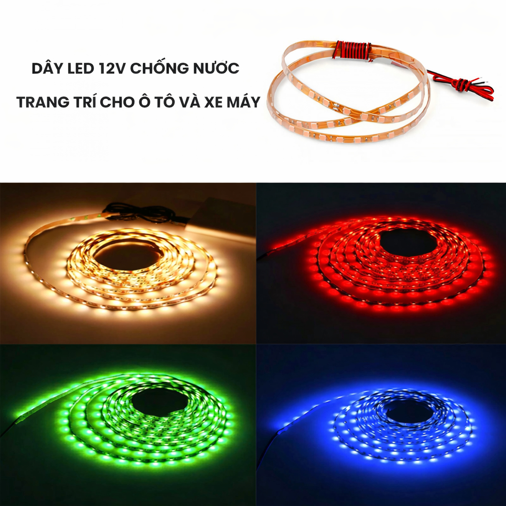 Led Dây 50cm Điện Áp 12V (Loại Nháy Đuổi) / Đèn Led Trang Trí Chống Nước