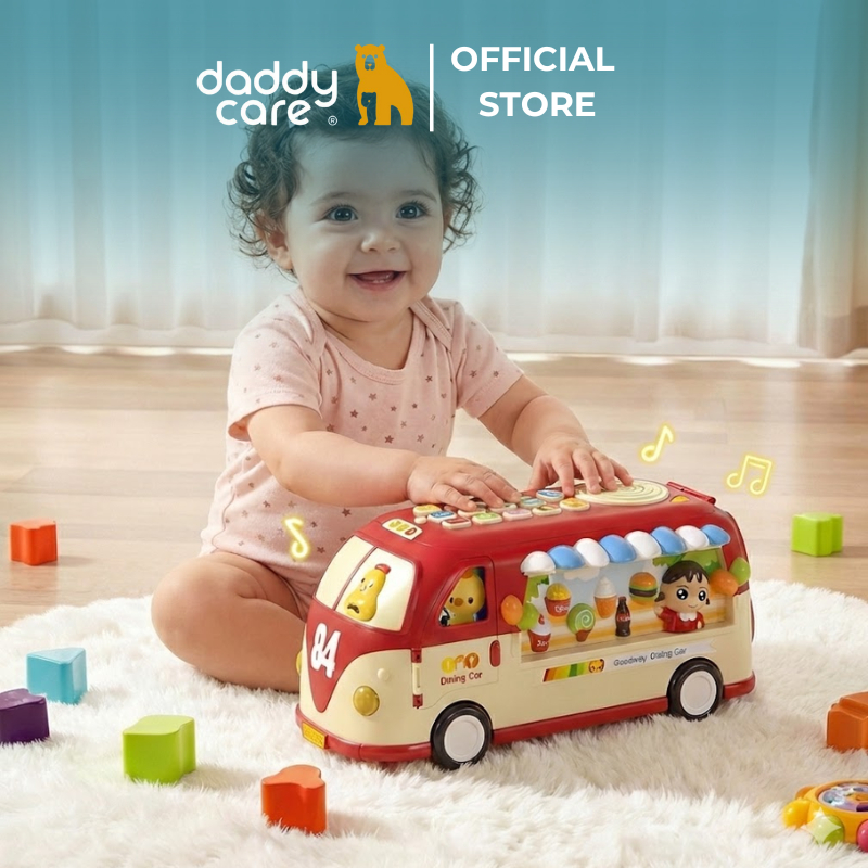 Đồ chơi xe buýt cho bé sơ sinh kèm âm thanh vui nhộn