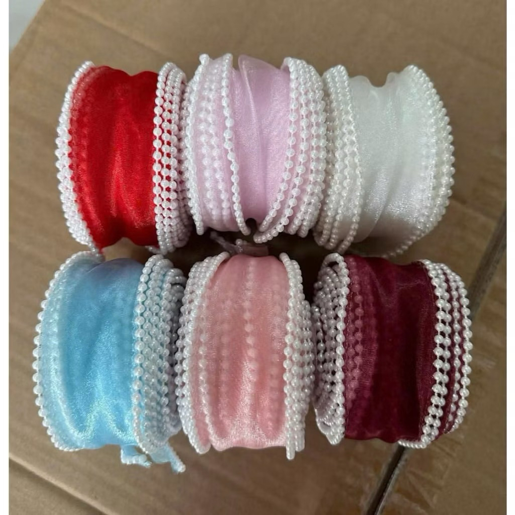 RUY BĂNG VOAN SÓNG VIỀN NGỌC 4CM * 5YARD