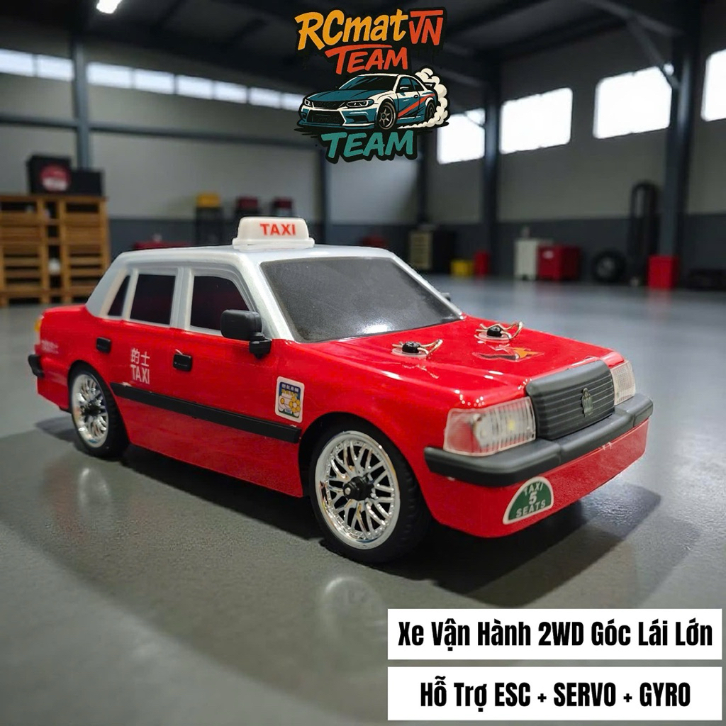 Xe điều khiển Drift 2.4G Taxi HongKong NSX 1:16 RWD có Gyro, servo, đèn chiếu sáng,drift chuyên nghi