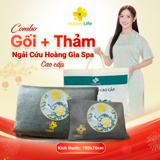 [Kích Thước 70x180cm] Combo Thảm Và Gối Ngải Cứu Hoàng Gia Spa Cao Cấp Chính Hãng Happy Life