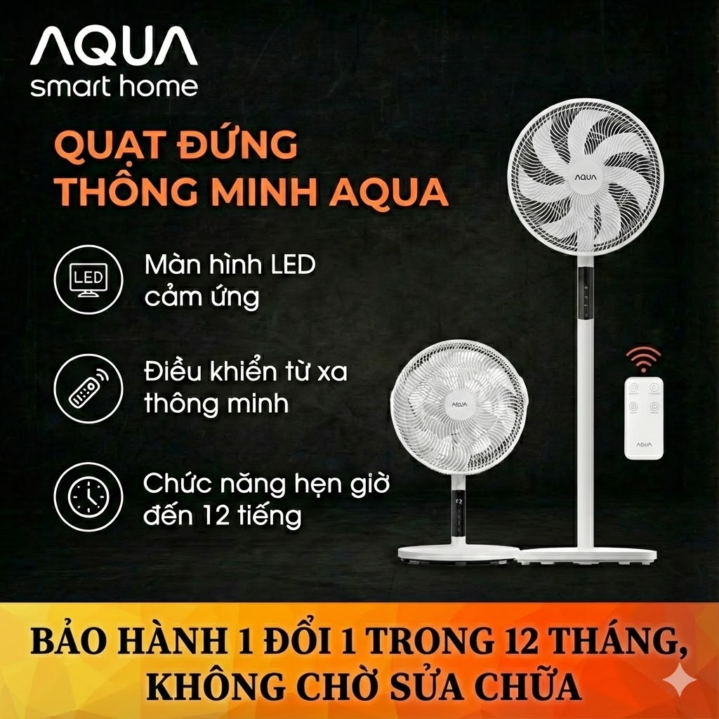 Quạt đứng AQUA AQS-FED3502R(W) - VN - Bảo hành AQUA chính hãng