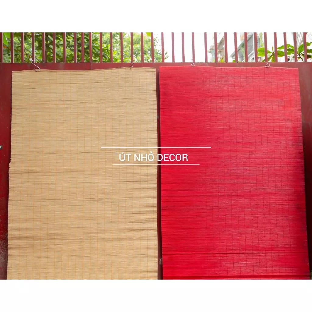 1 Mành tre làm backdrop trang trí TẾT | Kích thước D200 x R120 CM | Màu đỏ hoặc tự nhiên