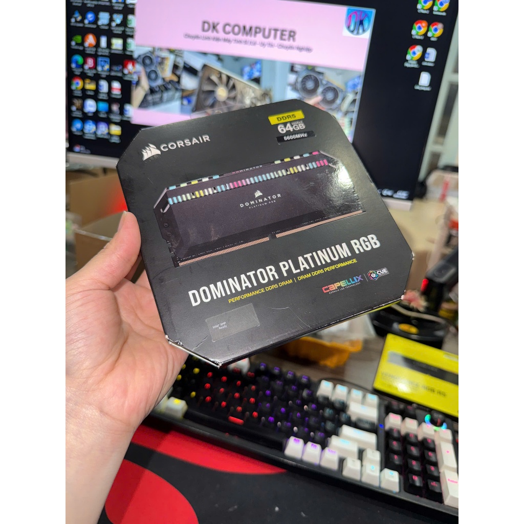 Kit Ram PC ( 02 thanh ram ) Corsair DOMINATOR PLATINUM RGB 64GB (2x32GB) DDR5 5600MHz Còn Bảo Hành 1