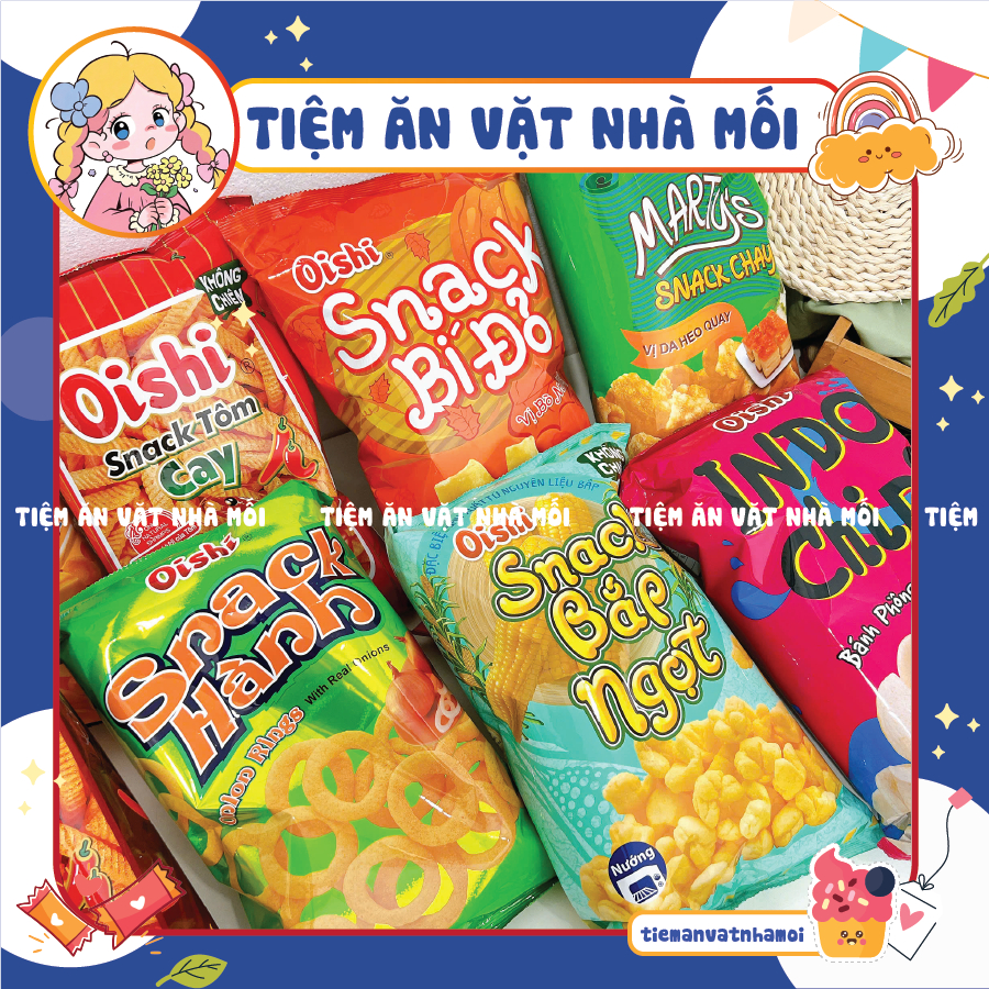 [GÓI SIÊU TO KHỔNG LỒ 110G] Bim bim Oishi đủ 8 vị hàng chính hãng