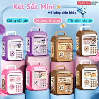 Két Sắt Mini Capybara, Kuromi Tiết Kiệm Tiền Thông Minh Cho Bé Mở Bằng Chìa Khóa