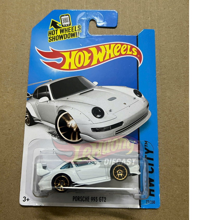 LeHuong Diecast - Xe mô hình Hot Wheels Porsche 993 GT2 White Old Card
