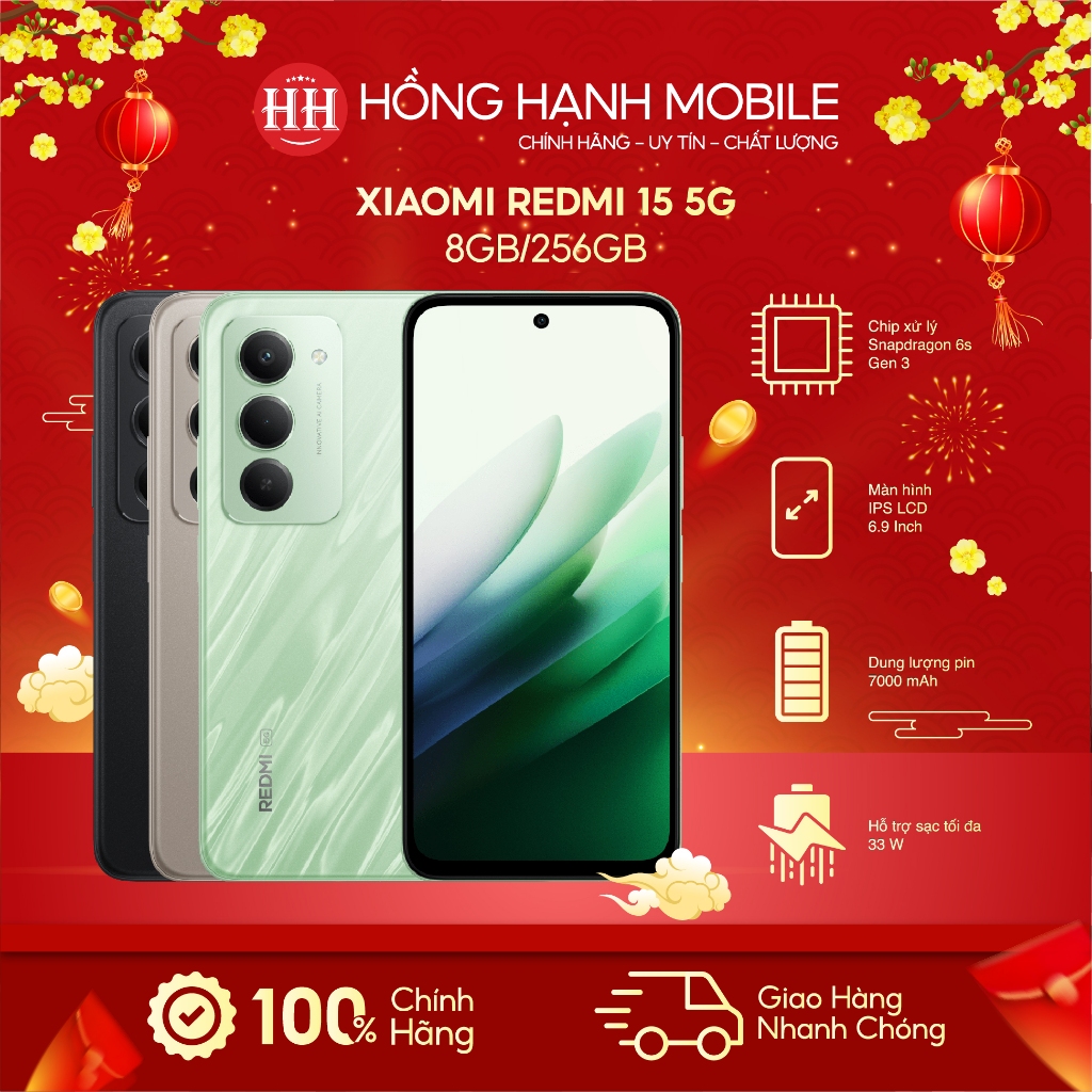 Điện Thoại Xiaomi Redmi 15 5G 8GB/256GB - Hàng Chính Hãng