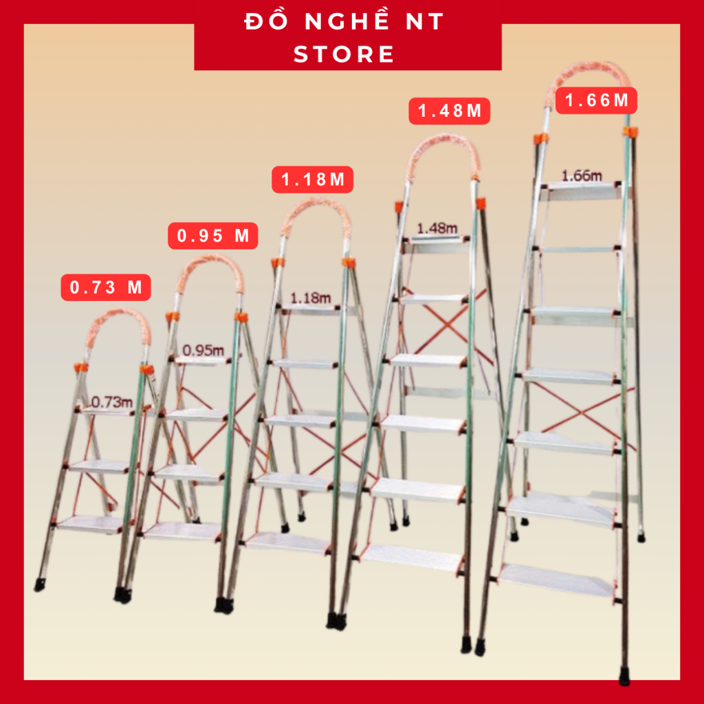 THANG GHẾ TAY VỊN INOX MÀU CAM BẢN LỚN NAKATA_CHÍNH HÃNG