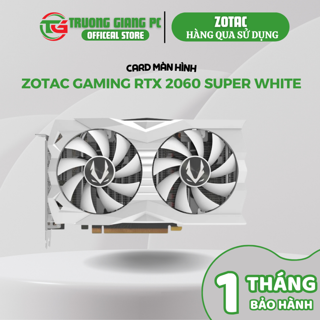 [HÀNG QUA SỬ DỤNG] VGA CARD MÀN HÌNH ZOTAC GAMING GeForce RTX 2060 SUPER OC White - BH SHOP 1 THÁNG