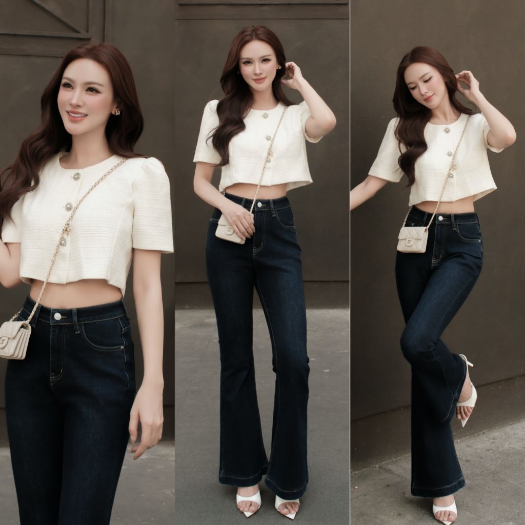 H2STORE - ÁO DẠ TAY NGẮN NÚT CƯỜM LUNA - H26724