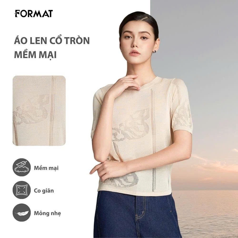 [FORMAT x Hannah Olala] ÁO LEN FORMAT MONGTOGHI NGẮN TAY, BO CHUN, CỔ TRÒN - 10003993