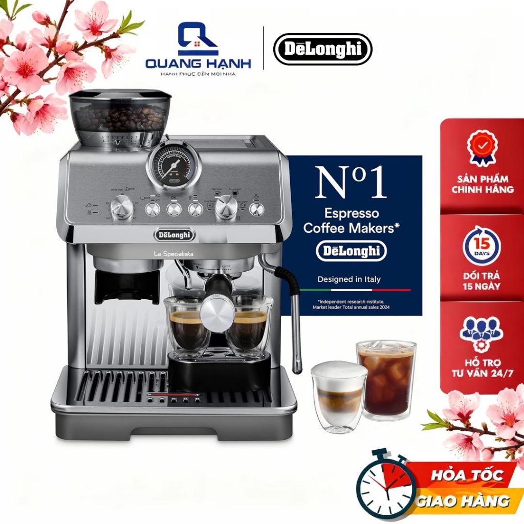 Máy pha cà phê espresso De'Longhi La Specialista Arte Evo EC9255.M, tích hợp chức năng pha lạnh