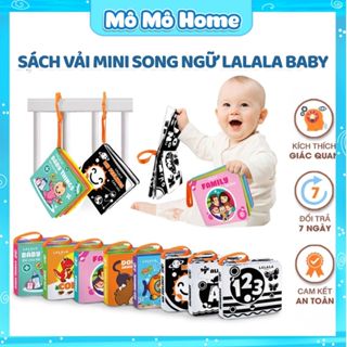 Đồ chơi vải cho bé song ngữ Anh Việt âm thanh sột soạt kích thước 12x11cm, 8 mặt sột soạt, Mô Mô Home