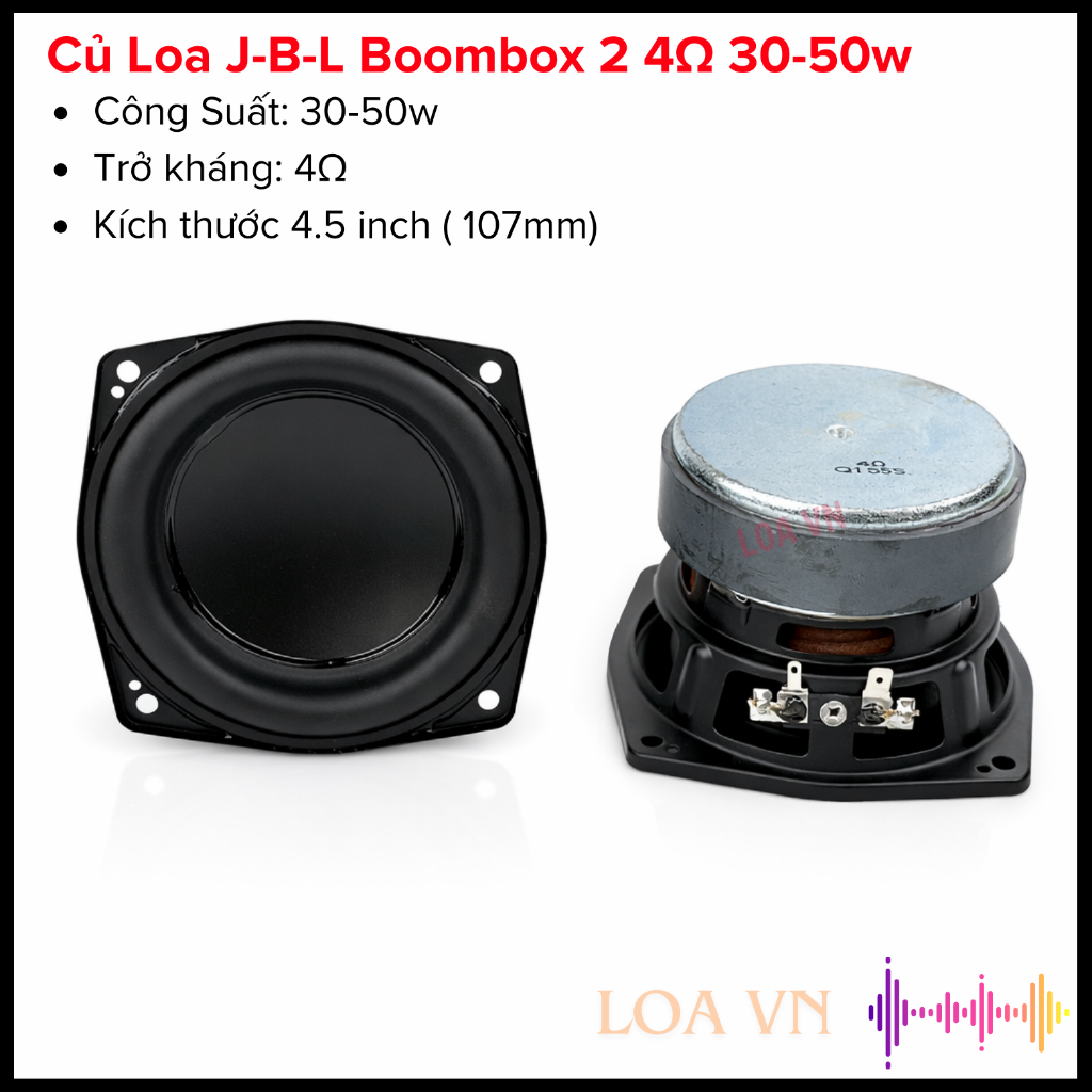 Củ loa mid bass 4inch Boombox 2, bb2 , Cộng hưởng boombox 2 hàng chuẩn đẹp thay thế loa, diy loa