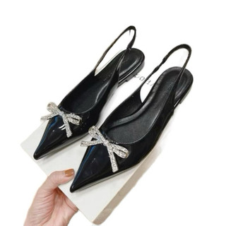 Giày Sandal đế bệt Nơ ẤU KIM LOẠI Mới