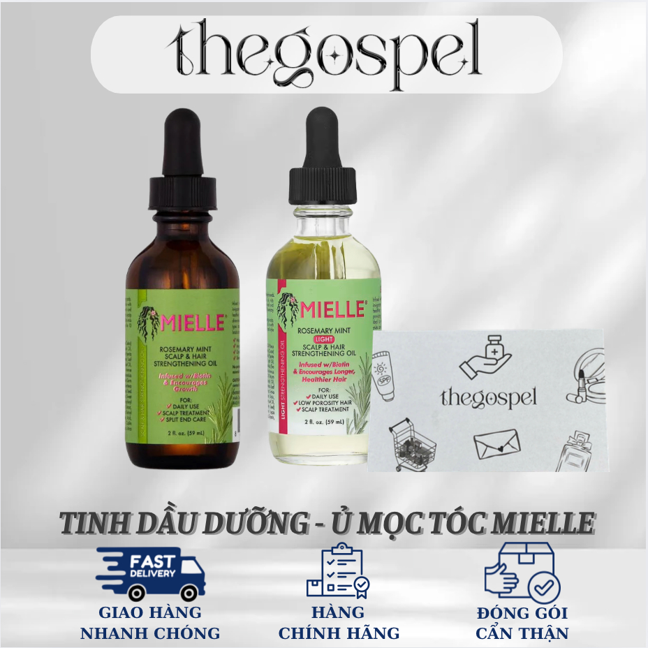 [HÀNG MỸ] Mielle - Dầu dưỡng tóc Mielle Organics Rosemary Mint Scalp & Hair Strengthening Oil | 59ml