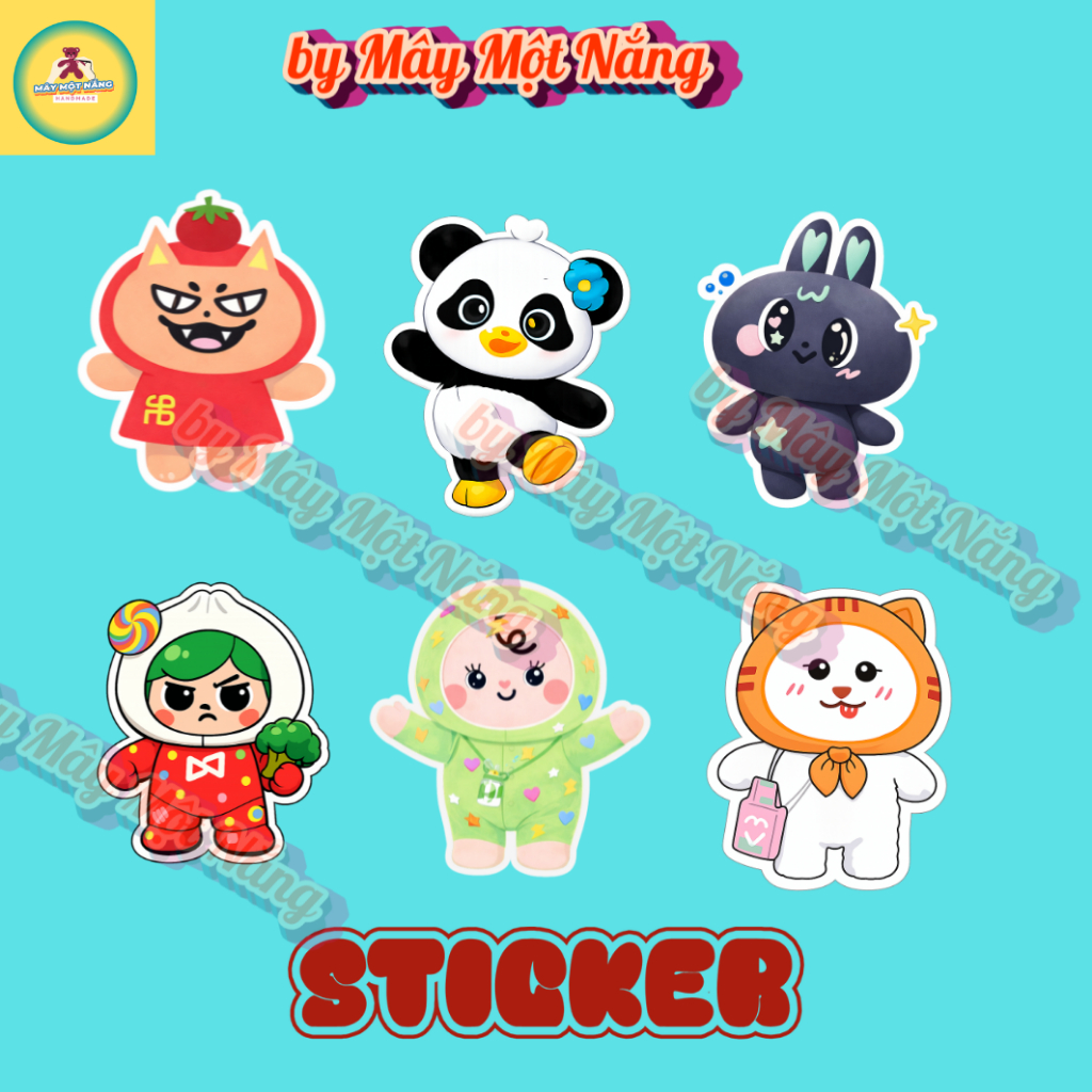 Set Sticker Fanmade Cute 6 Mẫu – Tomafox, Paody, Meta, Babii, MuvMuv, Lunar