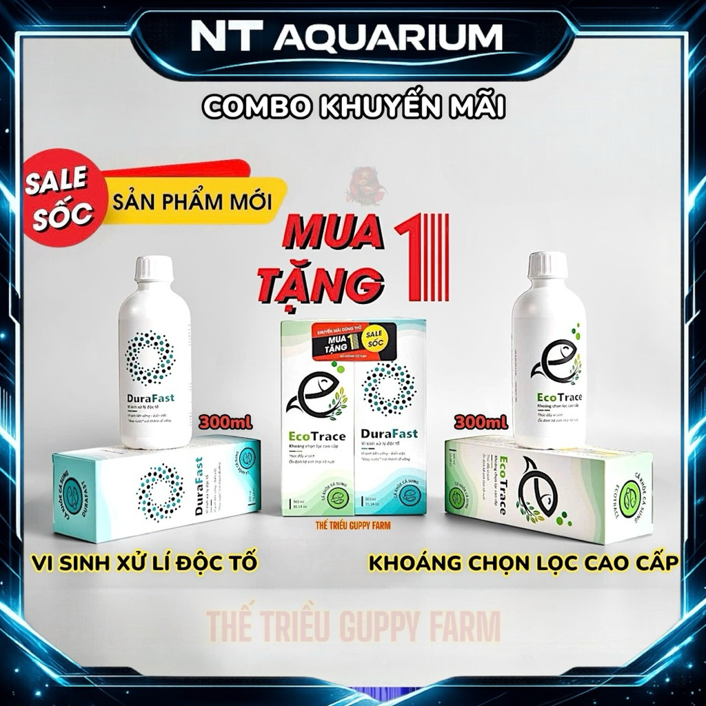 [MUA 1 TẶNG 1] Combo vi sinh làm trong nước DuraFast & EcoTrace Khoáng cao cấp xử lý độc tố cho hồ c