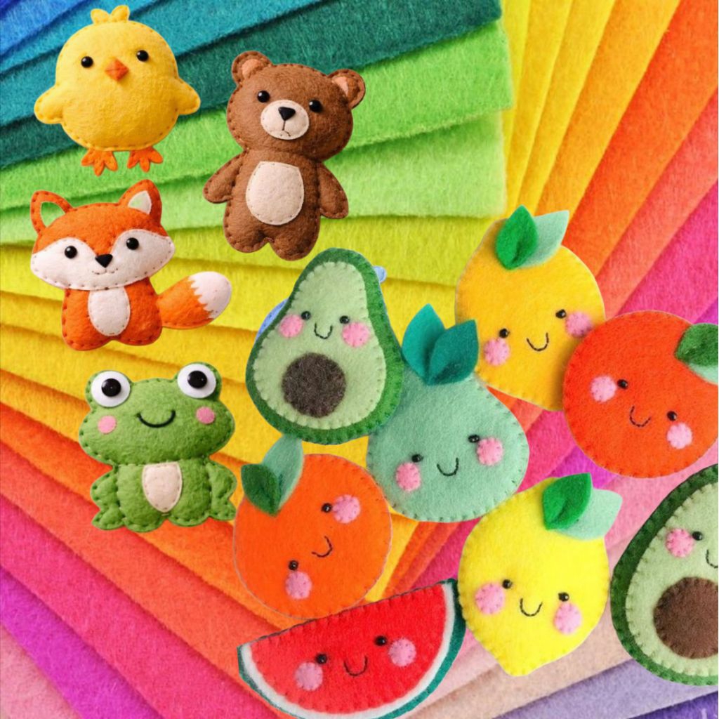 Vải dạ nỉ handmade làm đồ thủ công, sách vải, móc khoá, trang trí
