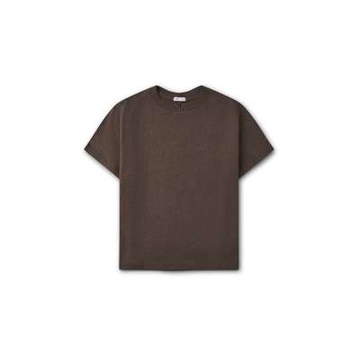 LIBÉ WORKSHOP - Áo thun cotton màu nâu tay ngắn 7616