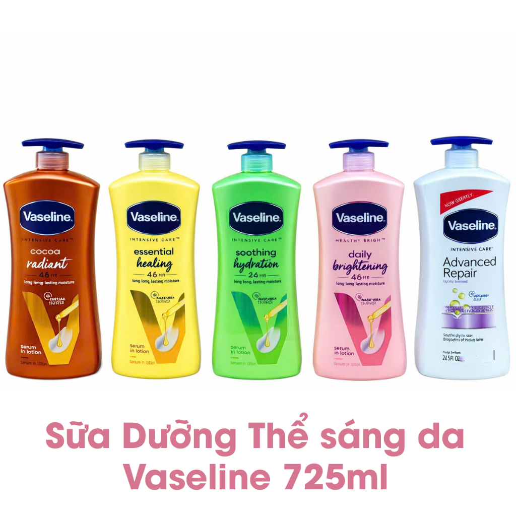 Vaseline Sữa Dưỡng Thể 725ml Dưỡng Ẩm Sâu Mềm Mịn Phù Hợp Mọi Loại Da- Nhiều mùi lựa chọn