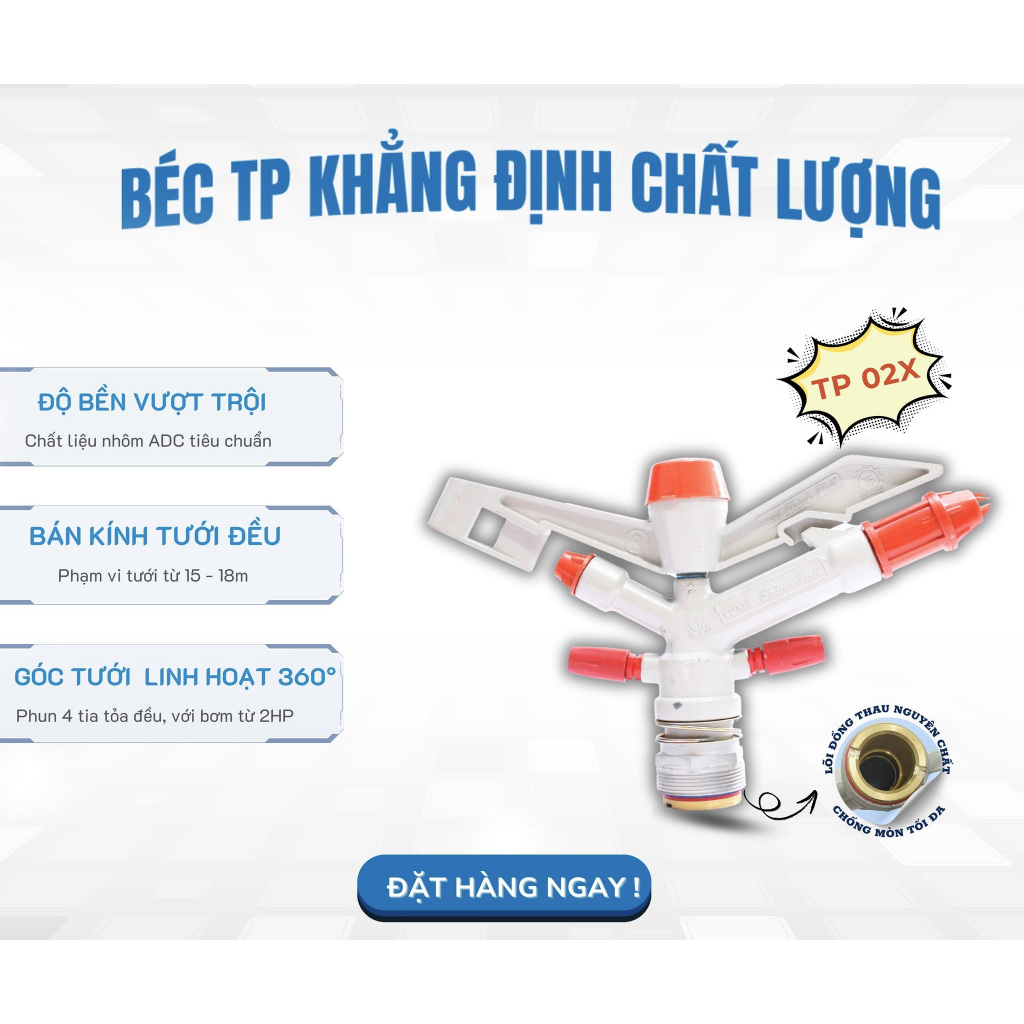 Béc tưới cây TP-02X  xoay 360 độ – Phụ kiện tưới vườn – Tưới rau, tưới cà phê