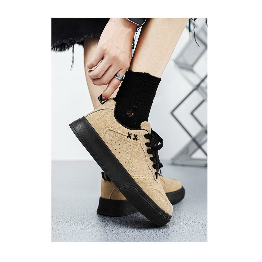 Giày nam Tăng Chiều Cao retro, dễ phối, da lộn, thiết kế độc lạ, kiểu German trainer