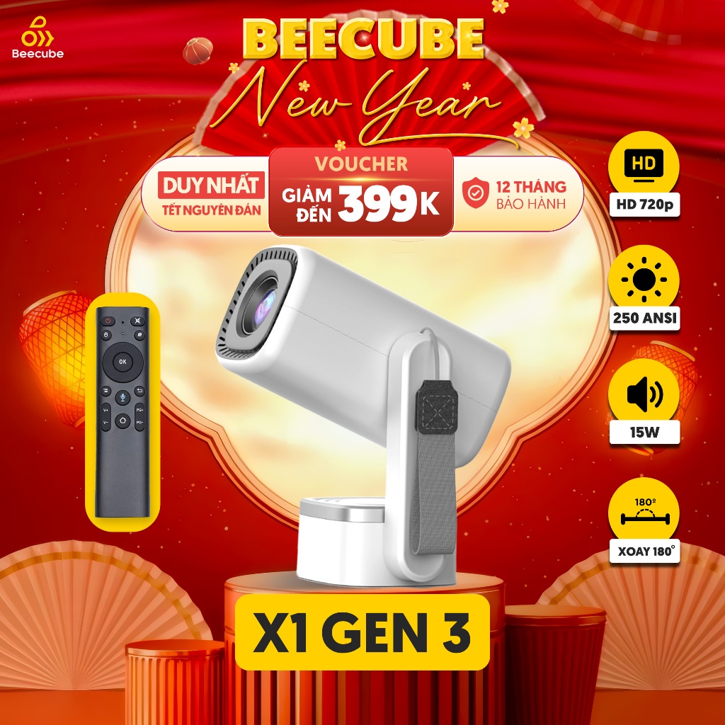 [Tặng Phụ Kiện] Máy Chiếu Mini BeeCube X1 GEN 3 - X2 Max Gen 5 - Độ phân giải 720P - Full HD 1080P -