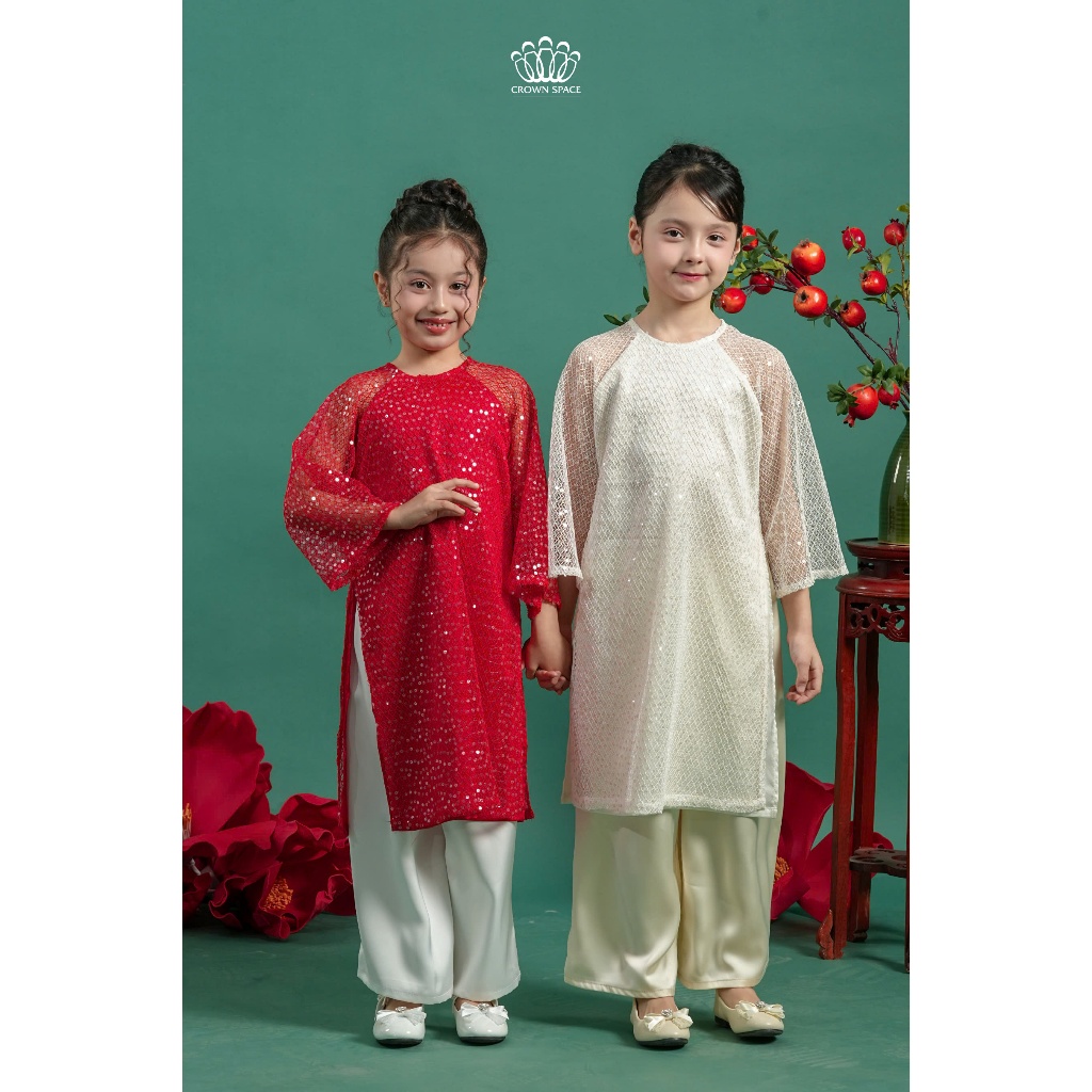 Áo Dài Bé Gái Kim Sa Cát Tường | Crown Space CKGL9961807