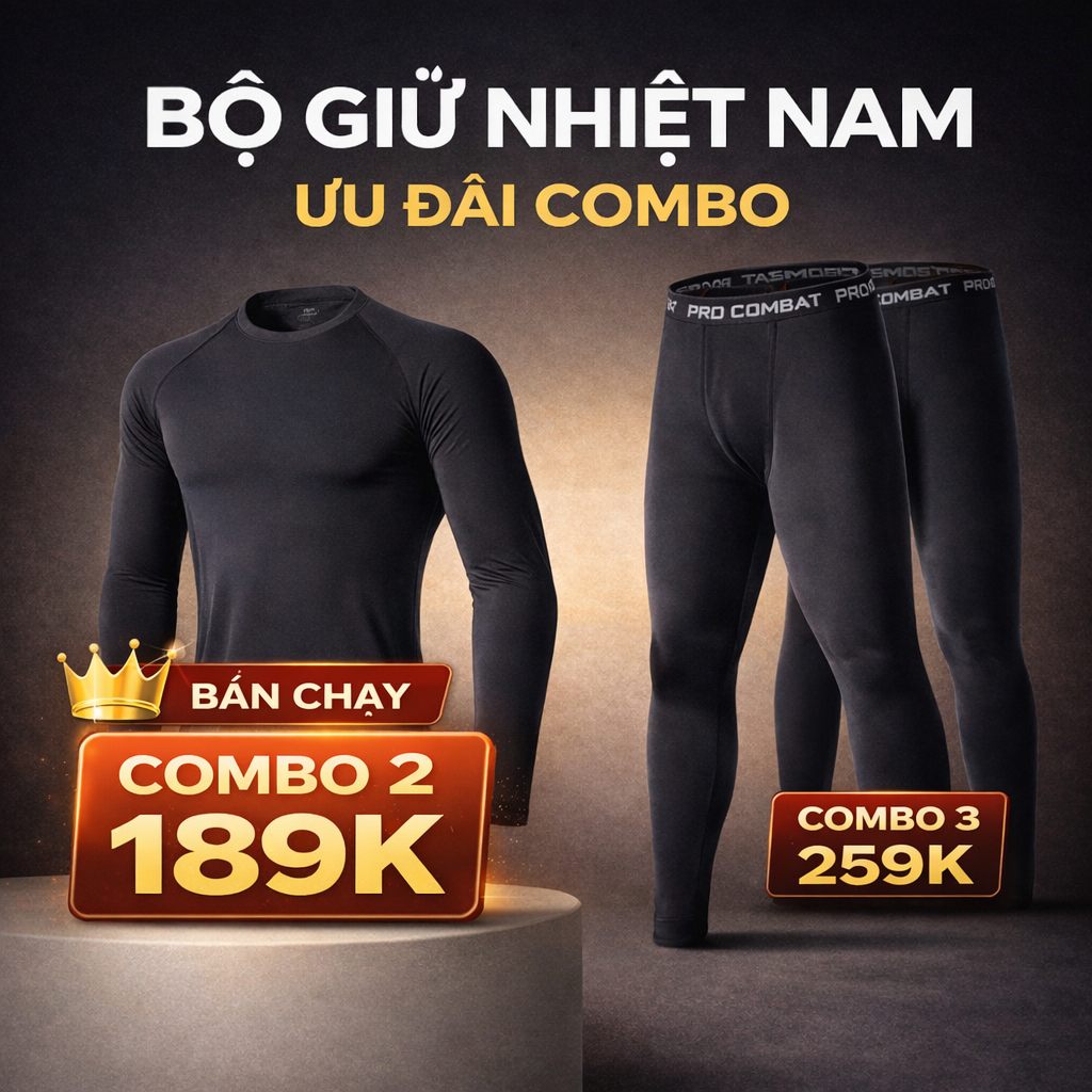 Bộ quần áo giữ nhiệt nam co giãn ôm body tập gym chạy bộ đá bóng Combo 2–3 bộ…
