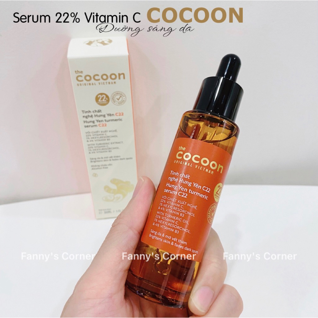 [CÓ HOẢ TỐC] Tinh Chất Nghệ Hưng Yên C22 Cocoon 22% Vitamin C - Sáng Da, Mờ Thâm 30ml