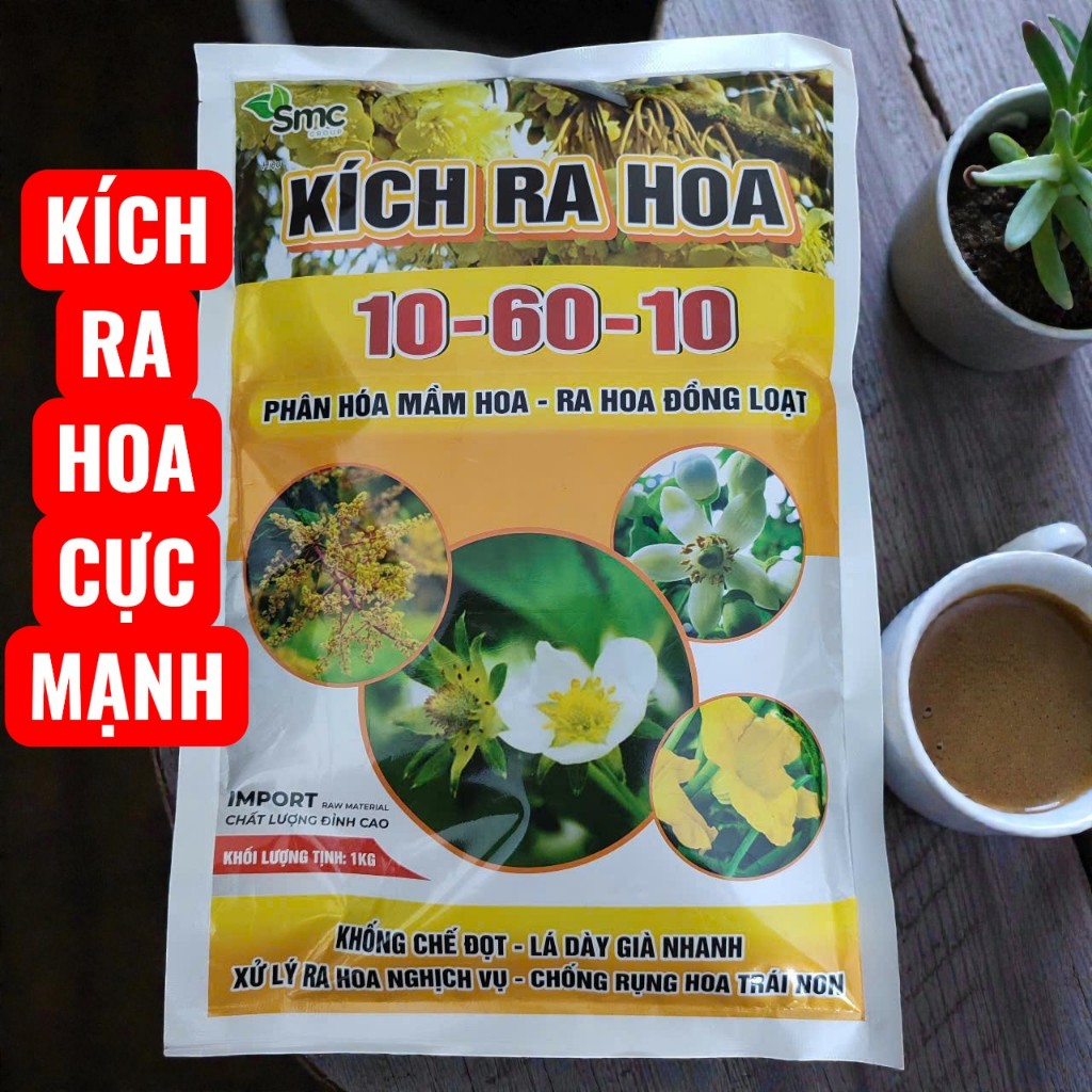 🌼 PHÂN BÓN KÍCH RA HOA 10-60-10 1KG – PHÂN HÓA MẦM HOA, RA HOA ĐỒNG LOẠT 🌼