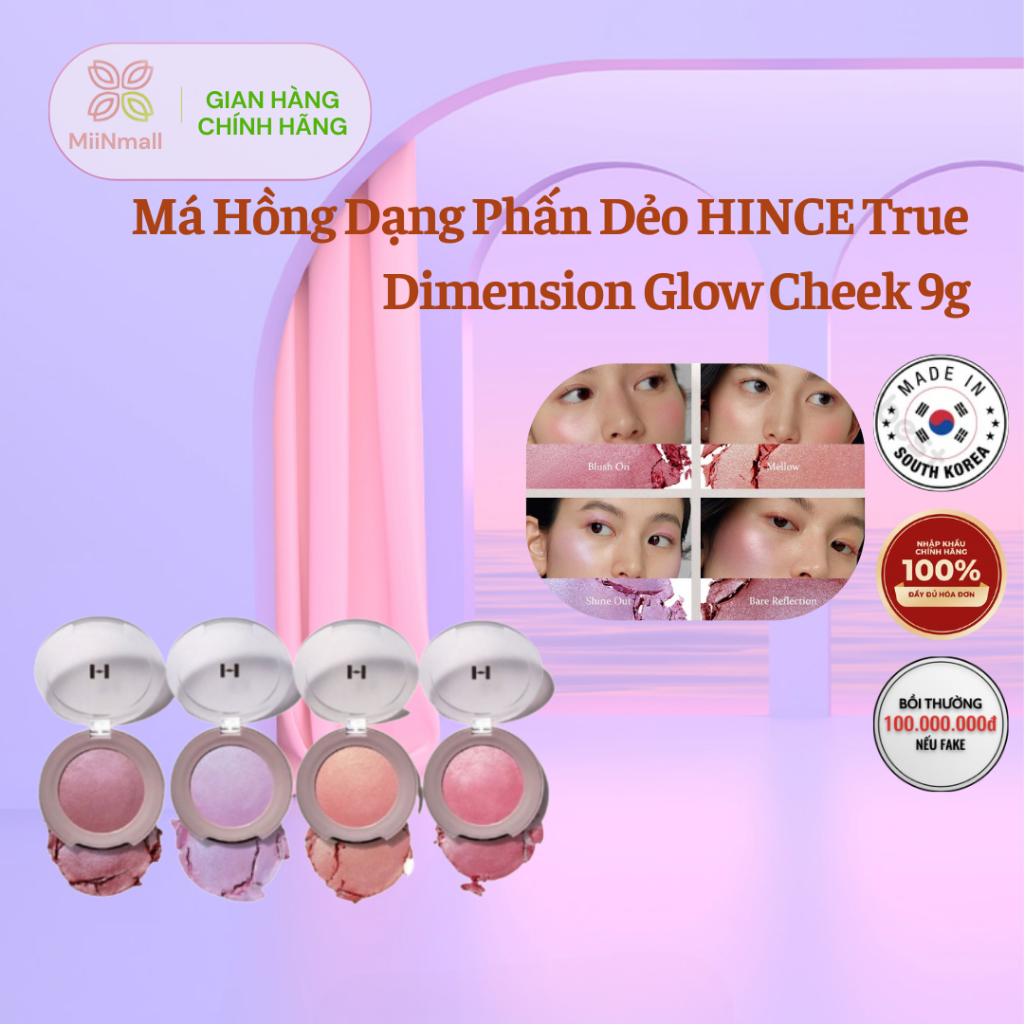 Má Hồng Dạng Phấn Dẻo HINCE True Dimension Glow Cheek 9g