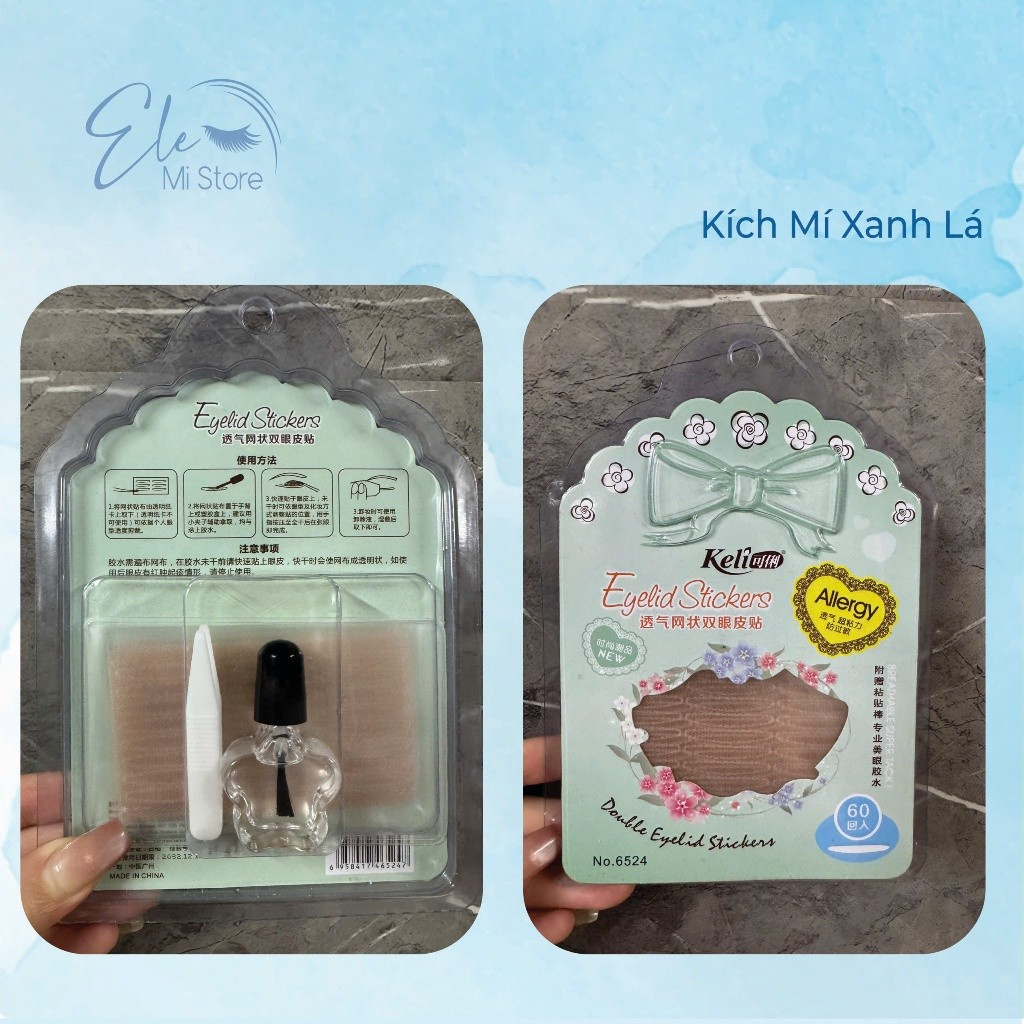 Kích Mí Lưới Siêu Mỏng Keli Bộ 60 Miếng, Kèm Keo Dán Và Nhíp Muse Mi Store