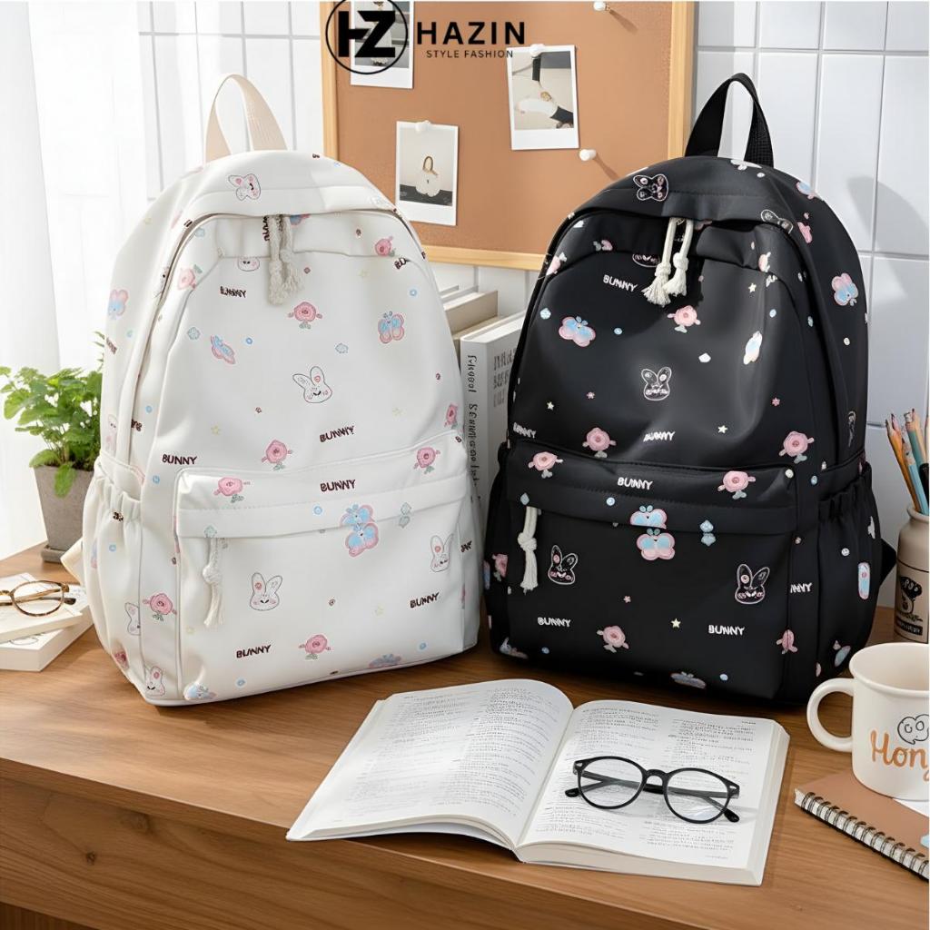 Balo thời trang Hazin cho nữ học sinh, sinh viên đi học chống thấm phong cách Ulzzang, họa tiết gấu 