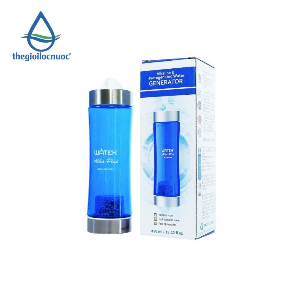 Bình tạo nước kiềm, bù khoáng, giàu hydrogen watek 3in1 và Quà tặng 5 gói cafe Vina