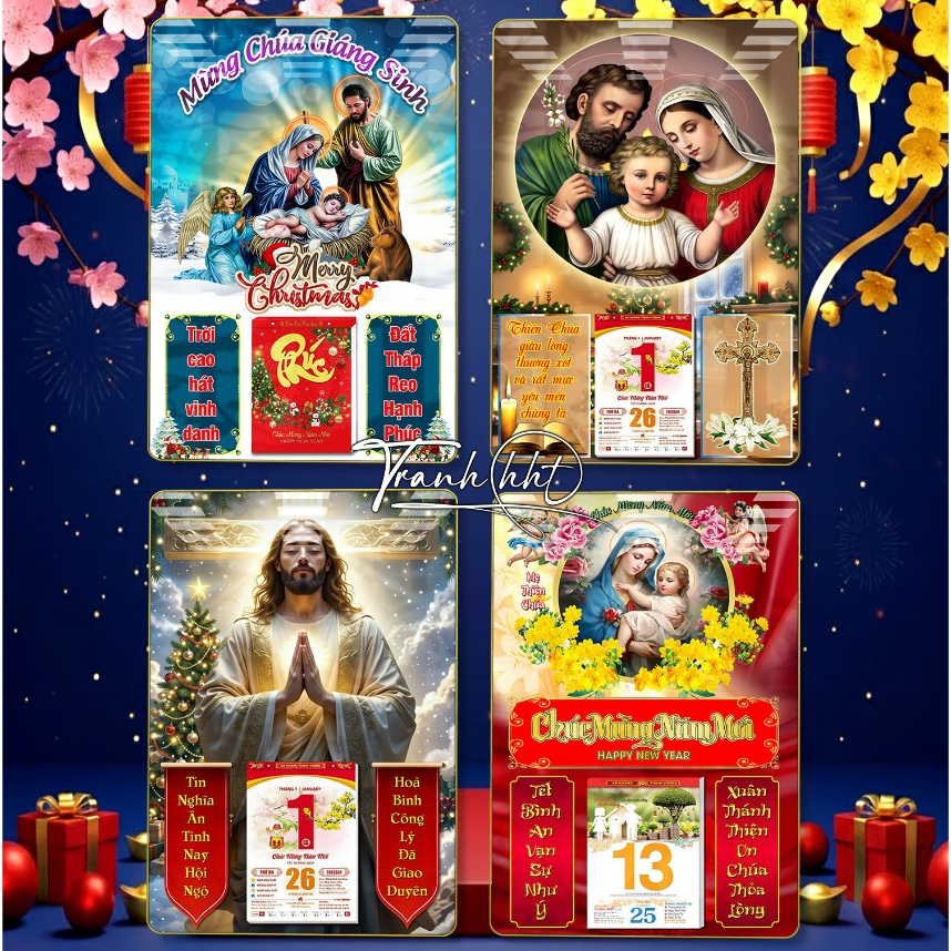 Tranh Lịch Tết gỗ Bloc 3d tráng gương, Lịch Tết Nguyên Đán 2026 tráng gương treo tường –  Lịch Công 