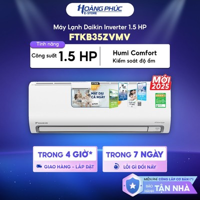 Máy Lạnh | Điều Hòa DAIKIN Inverter 1 Chiều FTKB35ZVMV 1.5 HP series 2025 {Toàn Quốc}(CHỈ GIAO - KHÔNG LẮP)