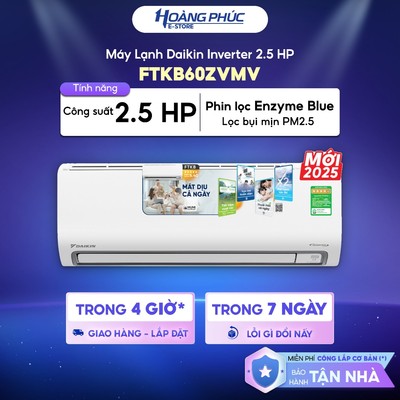 Máy Lạnh | Điều Hoà DAIKIN Inverter 2.5 HP FTKB60ZVMV series FTKB {Ship HCM 0Đ}