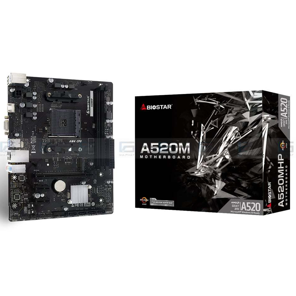 Mainboard Biostar A520MHP | DDR4 M-ATX AM4 | A520 | Chính Hãng BH 36T