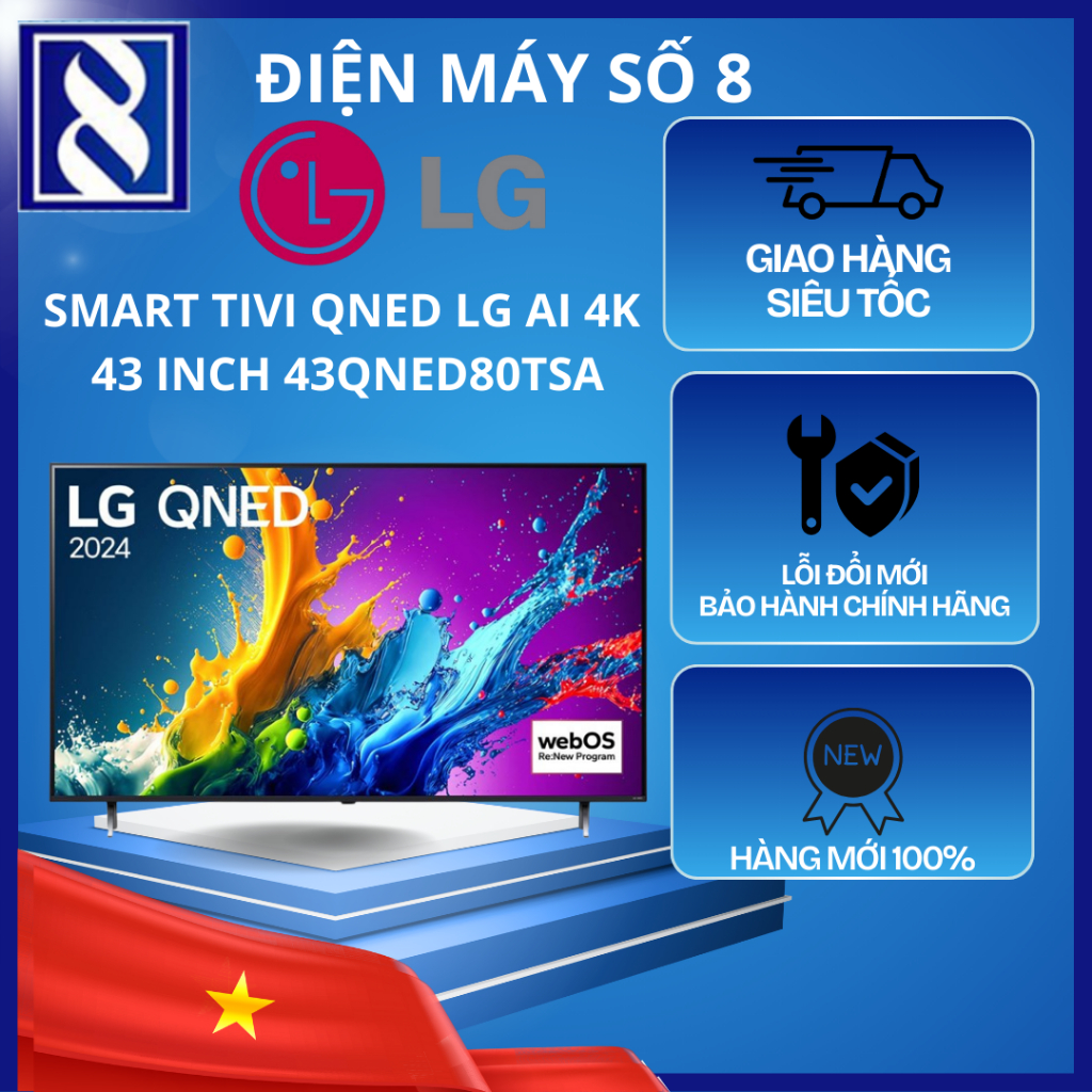 Smart tivi LG 43QNED80TSA QNED AI 4K 43 inch