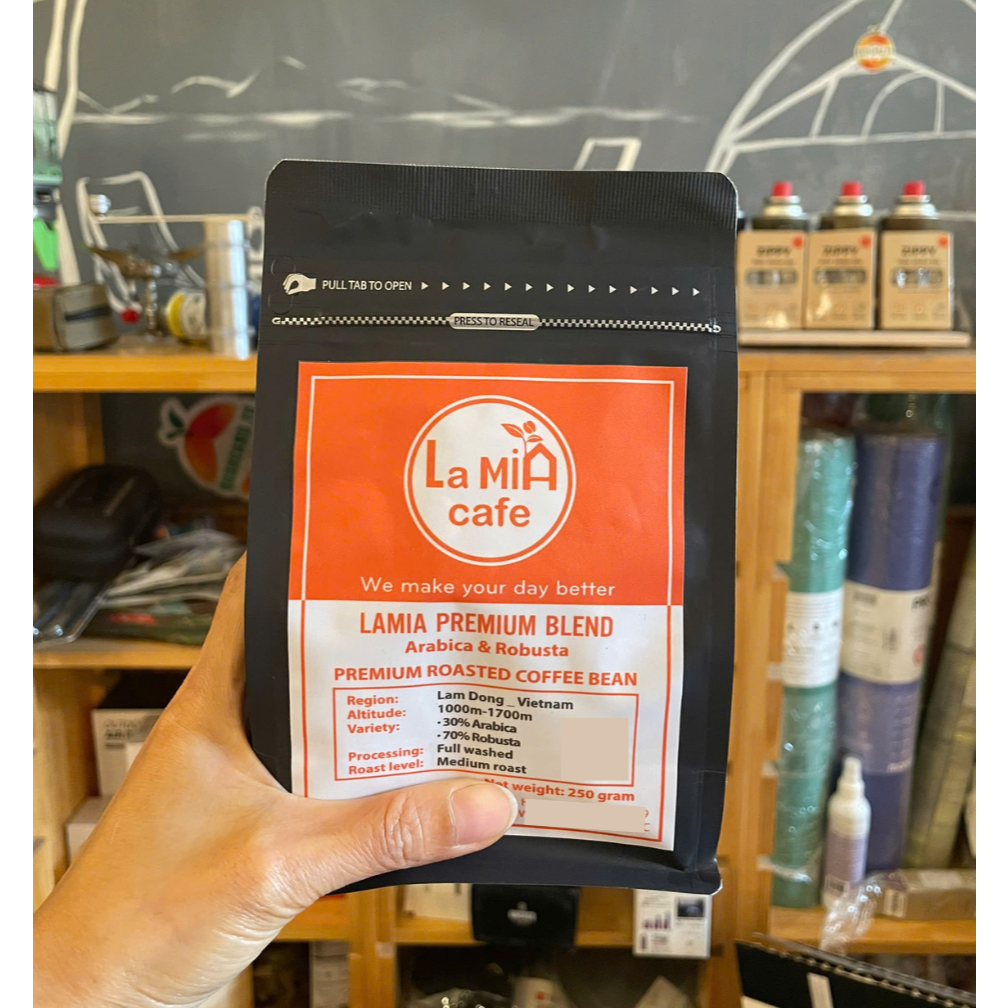 Cà phê hạt rang mộc cao cấp LaMia Premium Blend