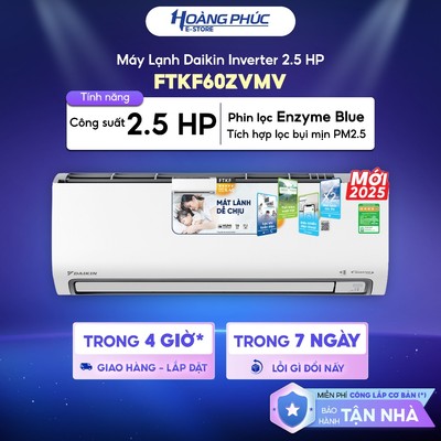 Máy Lạnh | Điều Hoà DAIKIN Inverter 2.5 HP FTKF60ZVMV Series FTKF {Ship HCM 0Đ}