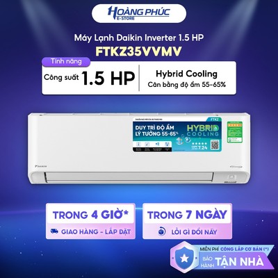 Máy Lạnh | Điều Hoà DAIKIN 1.5 HP Inverter FTKZ35VVMV {Toàn Quốc}(CHỈ GIAO - KHÔNG LẮP)