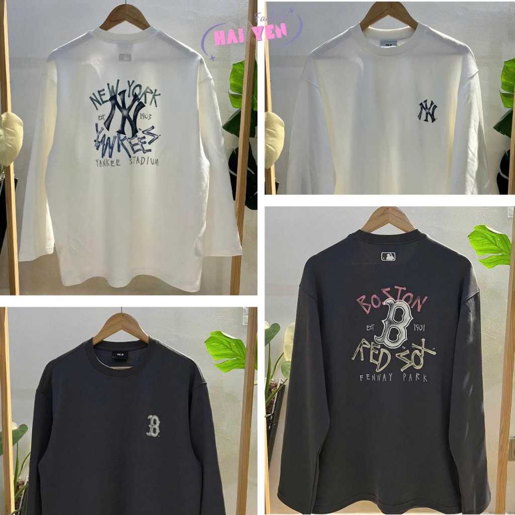 Áo Long Tee Unisex MLB chính hãng, chất liệu cotton dày dặn, phom xuông, tay dài, phong cách hiện đạ