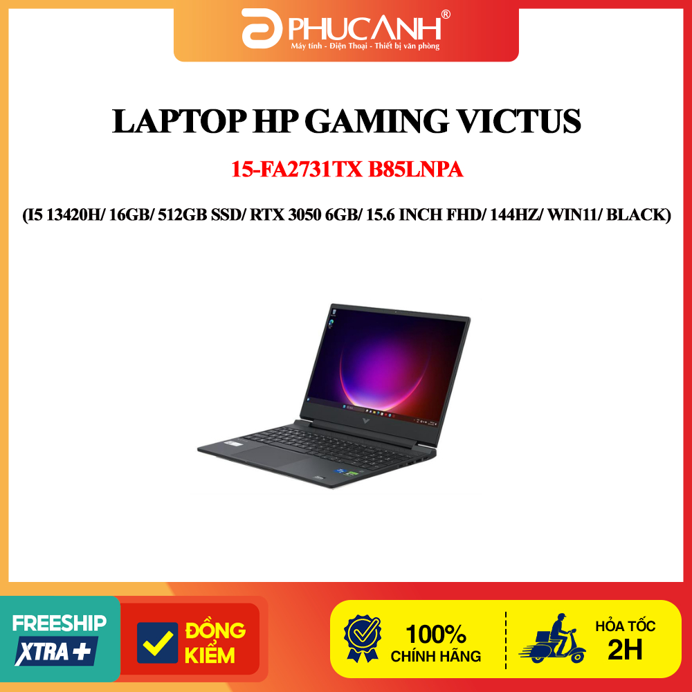 Máy tính xách tay HPGamingVictus 15-fa2731TX B85LNPA(i5 13420H/16GB/ 512GB SSD/ RTX 3050 6Gb/ 15.6 F