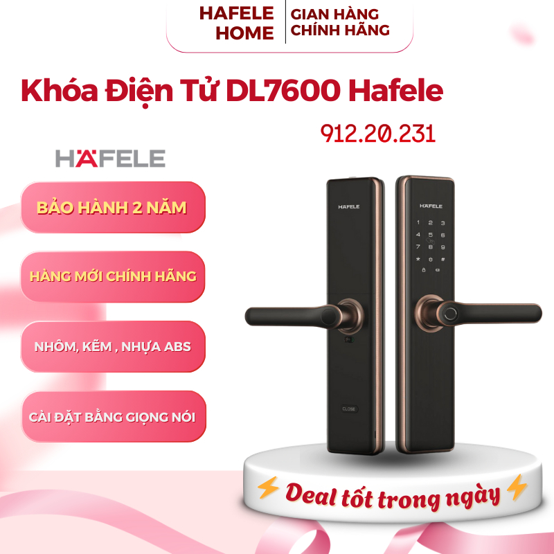 Khóa Điện Tử DL7600 Hafele 912.20.231 – Kết Nối Ứng Dụng Điện Thoại – EEH