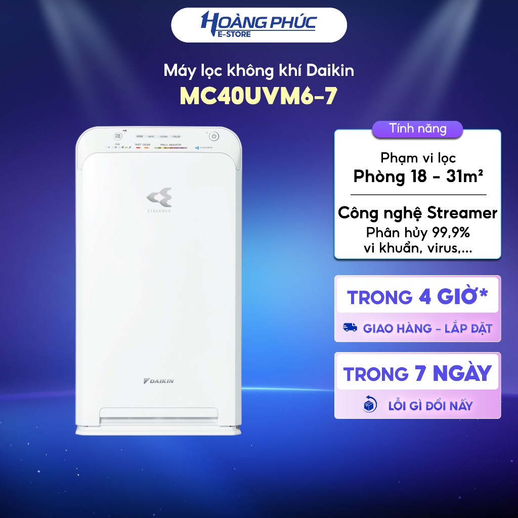 MC40UVM6-7 | Máy Lọc Không Khí DAIKIN MC40UVM6-7 23W - Diện tích <31m² {Hỏa tốc HCM}