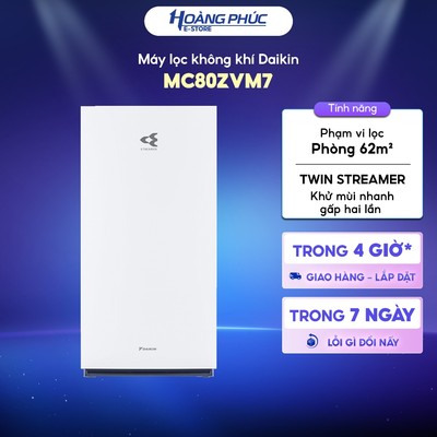 Máy lọc không khí Daikin MC80ZVM7 -Diện tích <62m²/80W/Điều Khiển Từ Xa/Made in Malaysia {Toàn Quốc}